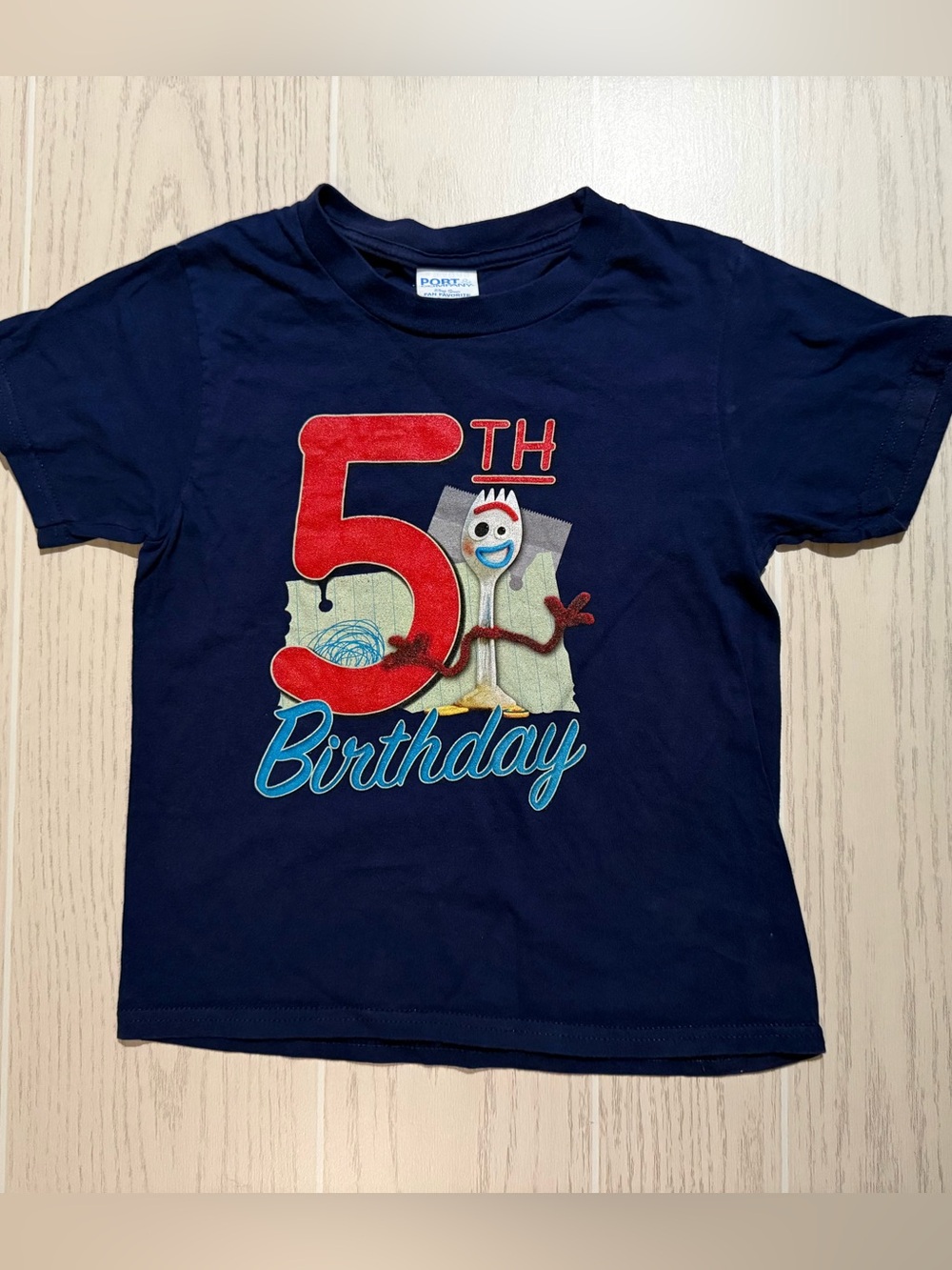 Port & Company Boys Toy Story Forky 5th Birthday Graphic T-Shirt Size 5/6